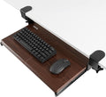 VIVO Small Keyboard Tray, Under Desk Pull Out with Extra Sturdy C Clamp Mount System, 20 (26 Including Clamps) x 11 inch Slide-Out Platform Drawer, Dark Walnut Top, Black Frame, MOUNT-KB05ES-D by Unknown