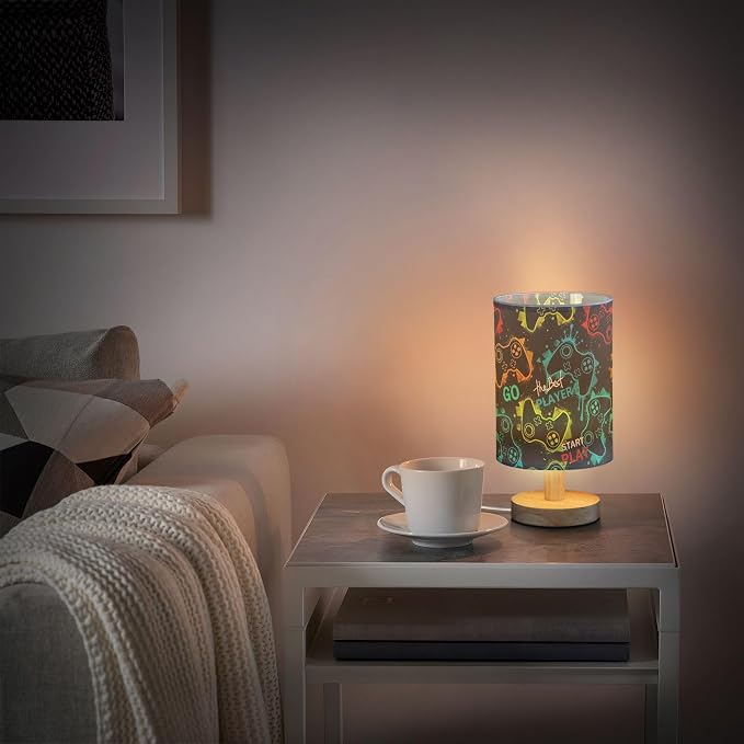 Bedside Table Lamp Video Game Nightstand Lamp with Wood Gaming Gamer Colorful Desk Lamps for Bedroom Living Room Nursery Office Home Decor - Image 6