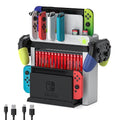 Switch Game Storage with Controller Charger for Nintendo Switch & OLED Model (Designed for Splatoon 3), Switch Charging Dock Charges 6 Joycons, Gaming Accessories Holder Switch Gift Card Organizer by MLIFEMFUL