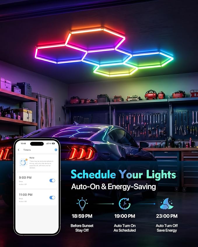 RGB Hexagon LED Lights, 5-Hex, App & Remote Control, DIY Lights - Image 7