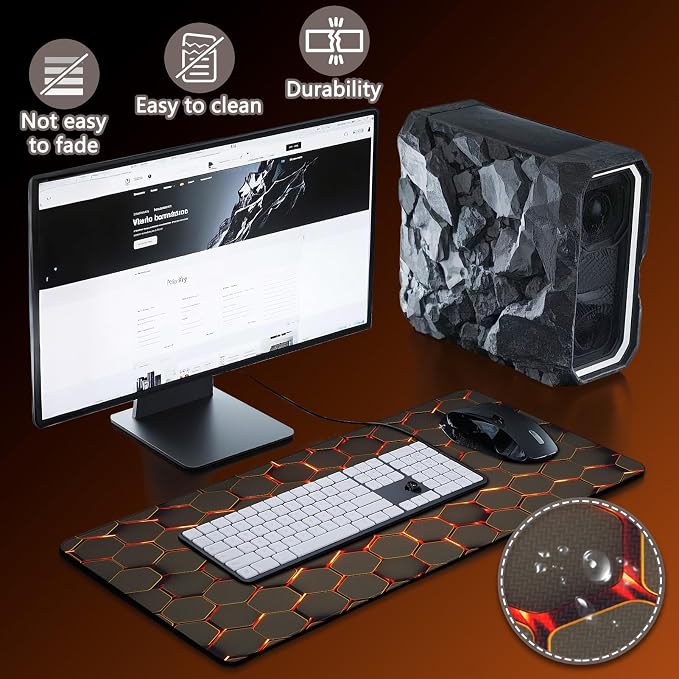 Mouse Pad Gaming - Desk Mat for Keyboard and Mouse - Large Mouse Pads for Desk, Gaming Mousepad with Non-Slip Base, Desks Pad (31.5" X 11.8") for Game, Office and Home - Image 4