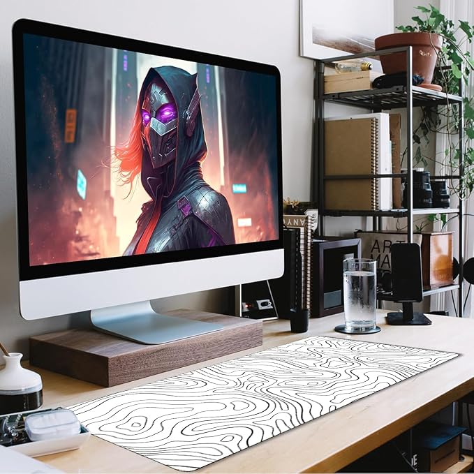 Gaming Mouse Pad, Large Mouse Pads Waterproof Extra Large Big Mouse Pad with Stitched Edge, XXXL Non-Slip Black Computer Mousepad for Gamer, Office & Home, Black Line - Image 7