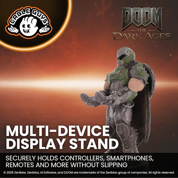 Cableguys Doomslayer Controller Holder & Phone Stand - Gaming Setup Accessories for Desk and Game Room, Controller Stand Compatible with Xbox, PlayStation & Most Standard Game Controllers - Image 4