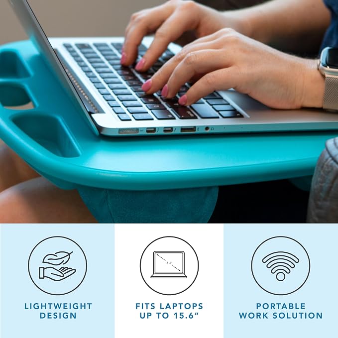 LAPGEAR MyDesk Lap Desk – Turquoise, 12-Pack, Fits 15.6” Laptops - Image 3