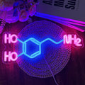 Dopamine Molecule Neon Sign Dimmable LED Light Up Wall Decor Science Chemistry Structure Art Aesthetic Happy Hormone Sign for Lab, Office, Classroom Graduation Christmas Gift(16.3 * 6.5in) by Manimo