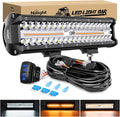 Nilight 12Inch Off-Road LED Light Bar White Amber 3 Lighting Modes by Nilight