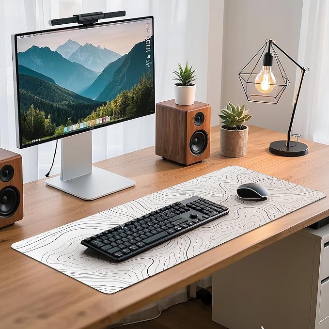 Gaming Mouse Pad - (31.5"×11.8") Topographic Large Mouse Pads for Desk - Desk Mat for Keyboard and Mouse with Non-Slip Base, Desks Pad Matfor Game/Office & Home - Image 7