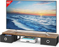 YAOHUOO 45" Large TV Riser with Fabric Drawers for 32-60 inch TV | TV Stand Riser with Steel Legs, Tabletop TV Riser Shelf, Monitor Stand Riser for Home Office,Rustic Brown by YAOHUOO