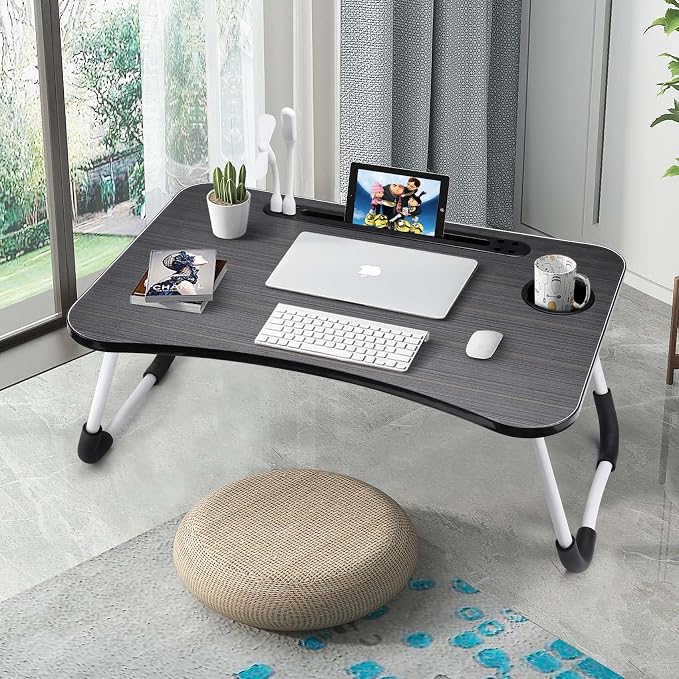 Slendor Foldable Lap Desk with Cup Holder for Bed, Couch, Floor - Image 3