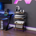 Aquzee Game Console Stands, 4-Tier AV Media Shelf, Stereo Stand, Wood Gaming Entertainment Center Rack for Audio Video Games DVD Player Organizer Storage Shelves fit Small Space by Aquzee