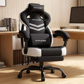 GTPLAYER Gaming Chair for Adults, Ergonomic High Back Chair with Footrest | Big & Tall Computer Video Gaming Chair, Comfort Wide Seat with Lumbar Support for Big/Tall, Office/Home, Linen, Black & Gray by GTPLAYER