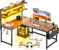 DurayLoly Computer Desk with Storage Shelf,Side Bag,Hook for Home Office by Durayloly