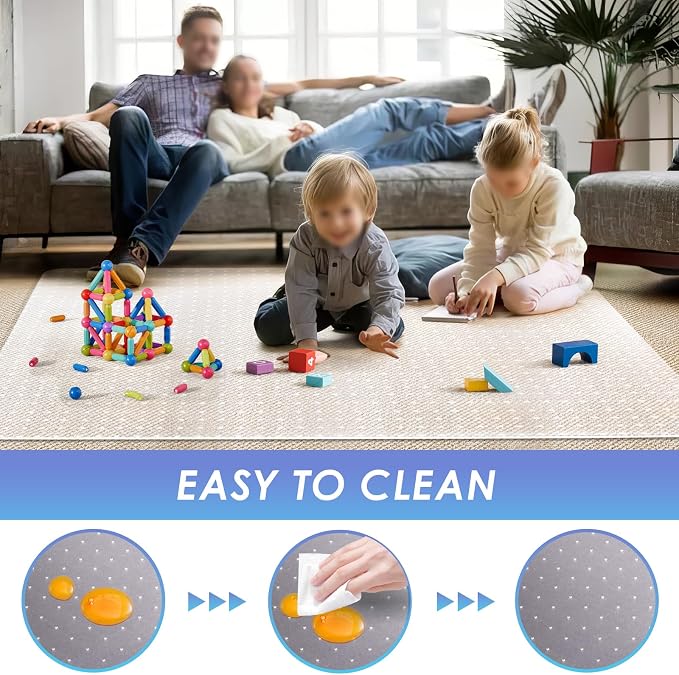 Vicwe Office Chair Mat for Carpeted Floors, 48"X36" Chair Mats with Studs | Carpet Protector Floor Mats for Low and No Pile Carpet, Easy Glide Computer Desk Chair Mat for Home & Offices, Clear - Image 5