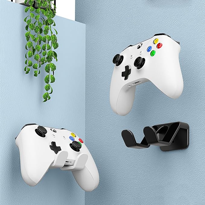 2PCS Controller Holder Wall Mount Headset Holder by Adhesive Screw | Controller mount headset stand for xbox series x/s, ps5, ps4, pc gaming stuff accessories with stable 3m adhesive - Image 2