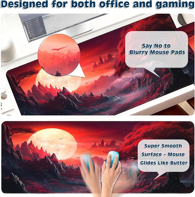 Gaming Mouse Pad, Desk Mat for Keyboard and Mouse, Large Mouse Pad for Desk, Computer Mousepad - Image 4
