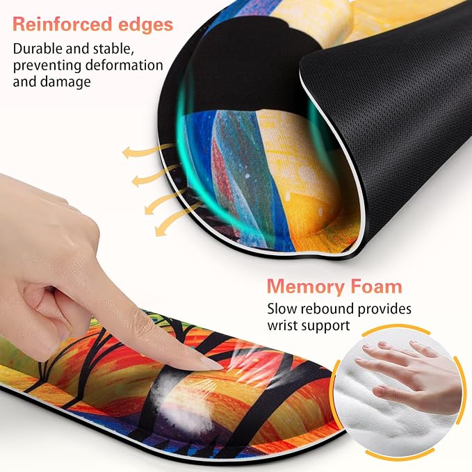 3-in-1 Mouse Pad with Wrist Rest Cute Black Cat Set - Image 3