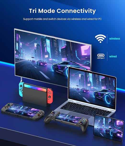 Mocagen Swicth Controllers for Nintendo Switch 2/1/Oled/iPhone/Android Handheld Gaming with Hall Effect Joysticks & Triggers, RGB Light, Programmable, Turbo, Mac Game - Image 6