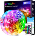 phopollo 200ft Bluetooth 24V Led Strip Lights, Color Changing Room Lights by Phopollo