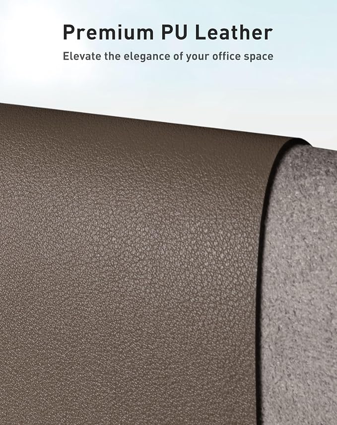 Aothia Faux Leather Desk Mat - Large Mouse Pad, Non-Slip PU Leather Blotter, Waterproof Writing Surface for Office and Home (Coffee, 40" x 24") - Image 2
