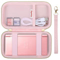 Supmay Hard Carrying Case Compatible with Nintendo DS Lite NDSL, Gameboy Advance Games Storage Holder Travel Bag with Mesh Pocket for USB Charging Cable, Stylus, Earphones, Game Cartridge, Pink by Supmay