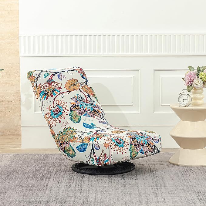 Stretch Swivel Floor Gaming Chair Slipcover - Printed Reclining Folding Protective Lounge Rocker Seat Cover,1 Pack,13 - Image 5