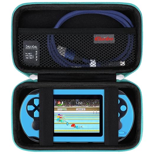 Elonbo Carrying Case for TaddToy/WELLST·G/Beijue/FAMILY POCKET/CCTU/X- JOYKIDS/GREENCREEK/Beico/KAVOYI/GuaiyeyeAP/TEBIYOU Handheld Game Console, Portable Electronic Gaming Player Bag, Green by Elonbo