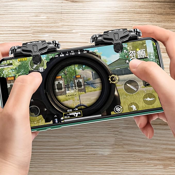 Newseego for PUBG Mobile Game Controller Trigger, Upgrade Version PUBG Mobile Game Trigger Double Sensitive Aim & Shoot Keys Buttons for Rules of Survival/PUBG Triggers for All Smartphone-Black - Image 7