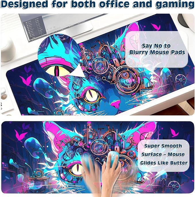 Gaming Mouse Pad, Desk Mat for Keyboard and Mouse, Large Mouse Pad for Desk, Computer Mousepad - Image 4