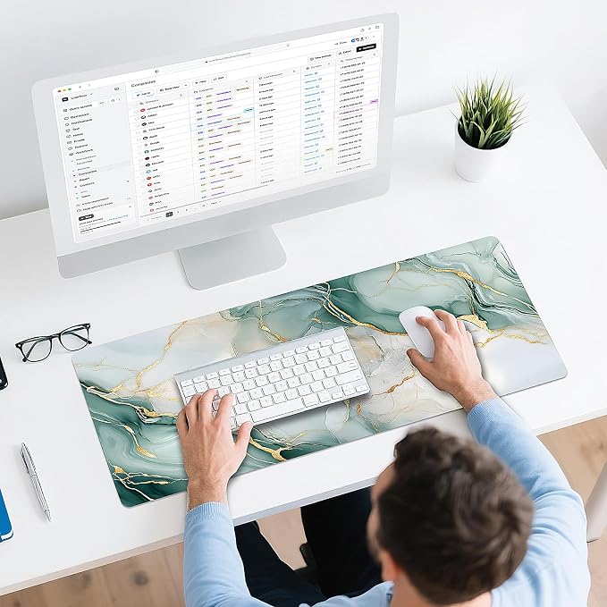 Gaming Mouse Pad - (31.5"×11.8") Marble Large Mouse Pads for Desk - Desk Mat for Keyboard and Mouse with Non-Slip Base, Desks Pad Matfor Game/Office & Home - Image 6