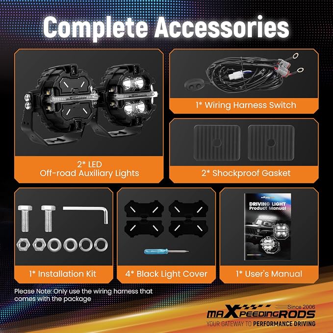 maXpeedingrods 3.5in 160W LED Off Road Lights w/7 RGB Colors Side Shooter - Image 9