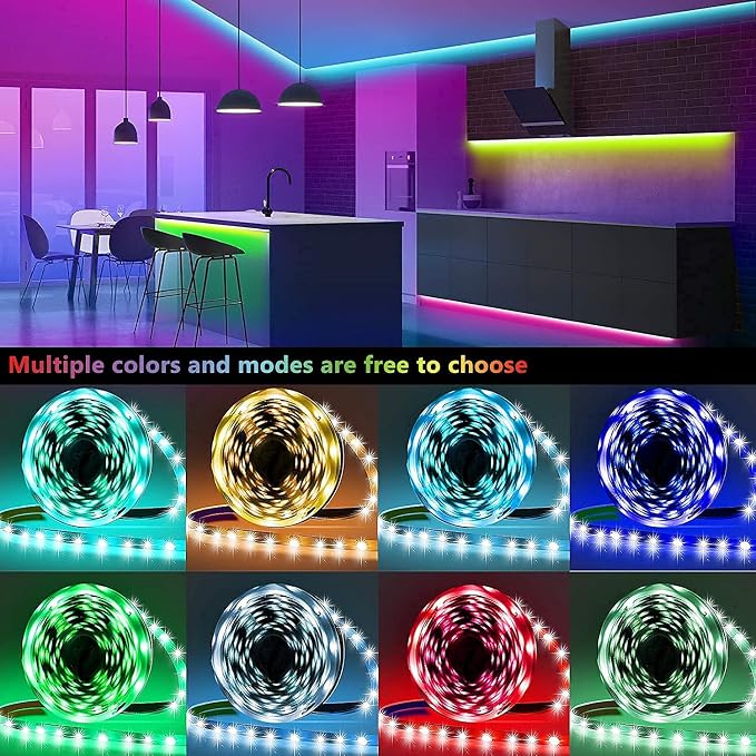 Keepsmile 50ft Led Strip Lights Smart Sync Music Led Lights for Bedroom Home Decoration, APP Control - Image 6