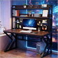 47in Gaming Desk with Bookshelf, Pegboard & Storage Shelves | Spacious Sturdy Large Writing Table ，with Desktop Shelves & Ample Leg Room – Ideal Home Office PC Gamer Workstation Desk by Unknown
