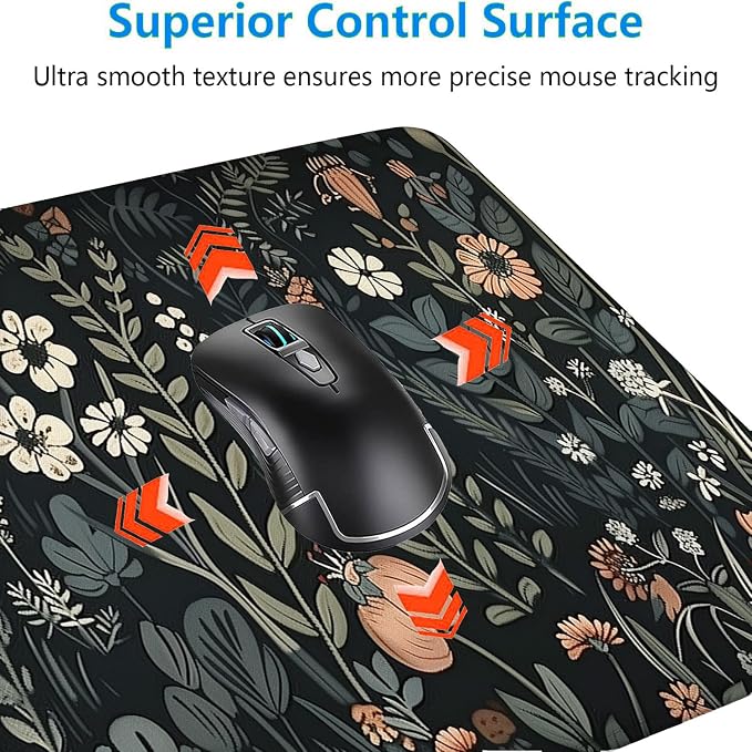 Floral Gaming Mouse Pad Desk Pad Aesthetics Flower Plant Weeds XL Mouse Pad Large Mousepad Extended Laptop Keyboard Mat Gaming Desk Pad Mouse Mat Office Computer Keyboard Laptop Home 31.5"x11.8" - Image 5