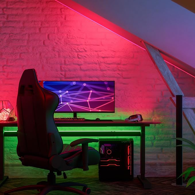 Feit Electric 10ft Color LED Tape Light, Dimmable, RGB Color with Remote Control, Cut-to-Fit Design, 5V USB-Powered Display Lighting, Indoor Use Only, 25,000-Hour Lifetime, TAPE120/RGB/USB - Image 7