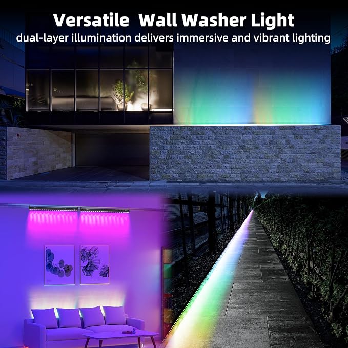 LED Stage Wash Light Bar - 150W DJ Light Bar with RGBW High-Lighted & RGB Aura Effect - Uplights for Events with DMX Control,Sound Activated,Auto Play, Master Slave for Event Party Church Wedding - Image 6