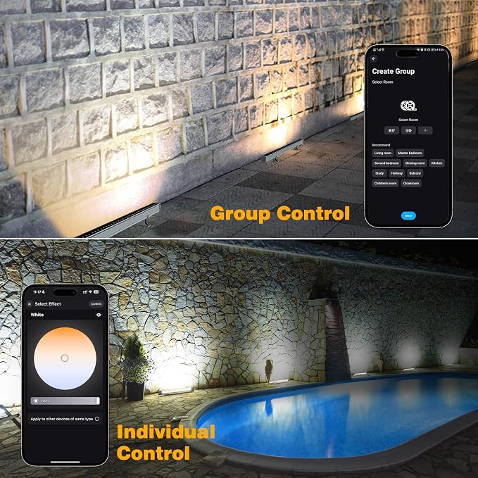 Smart Wall Washer Lights Adjustable Color Temperature 2700K-6500K,72W 9600lm 1%-100% Brightness Dimmable LED Bar Light APP & Remote Control for Outdoor, Compatible with Alexa/Google Assistant - Image 3