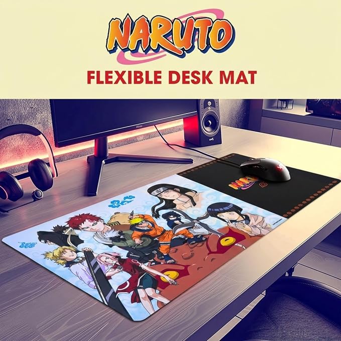 Naruto Large Gaming Mouse Pad 31"x15" XL Computer Desk Mat, Anime Keyboard | Oversized 31x15in Naruto anime gaming mouse pad, smooth fabric top, stitched edges, non-slip rubber base. - Image 3