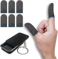 6 Pack Gaming Finger Sleeves Thumb Sleeve for Mobile Game Controller for PUBG Anti-Sweat Breathable Seamless (Charcoal Gray Blue) by Sinrella