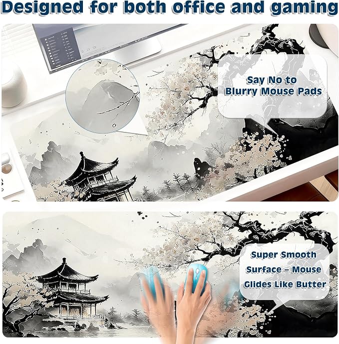 Gaming Mouse Pad, Desk Mat for Keyboard and Mouse, Large Mouse Pad for Desk, Computer Mousepad - Image 4