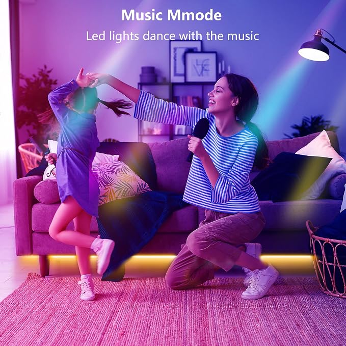 Ledagic Led Lights for Bedroom 100ft (1 Roll), RGB Led Lights Music Sync - Image 4