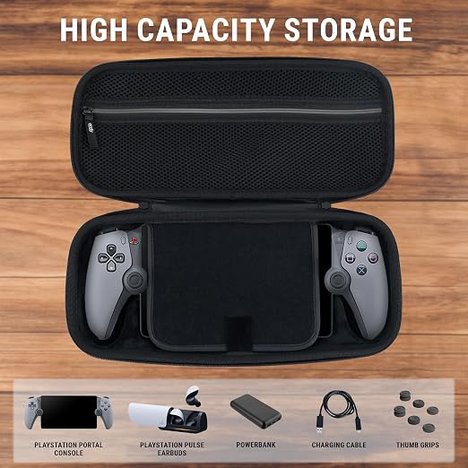 Orzly Carry Case Designed for PlayStation Portal Remote Player for PS5 Console Holds Accessories, Travel and Storage Protection for Headset Charger and More Grey - Gift Box Edition - Image 7