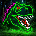 Dinosaur Neon Sign Lights for Wall Decor, T-REX LED Sign for Room and Man Cave Decor, Dimmable Powered LED Signs for Bedroom, Man Cave Party, Birthday Christmas Gift (T-REX Green) by Tailedi