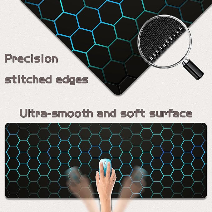 Mouse Pad Gaming - Desk Mat for Keyboard and Mouse - Large Mouse Pads for Desk, Gaming Mousepad with Non-Slip Base, Desks Pad (31.5" X 11.8") for Game, Office and Home - Image 2