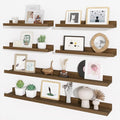 Picture Ledge Shelf, Floating Shelves for Wall Decor, Walnut, 6Pcs, 36'' by Axeman
