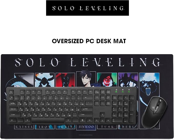 Solo Leveling Large Gaming Mouse Pad 31"x15" XL Computer Desk Mat, Anime | Solo Leveling anime gaming mouse pad, Oversized 31x15in smooth fabric top, stitched edges, non-slip rubber base. - Image 2
