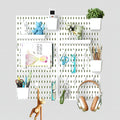 Pegboard Combination Kit, Modular White Wall Organizer | 4 Pegboards & Accessories, Gaming Office Wall Storage, Crafts Displays by Hellpnoom