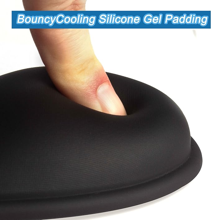 BRILA Ergonomic Silicone Mouse Wrist Rest, Cooling Silica Gel PU Leather Mouse Wrist Support Pad for Office Work and Laptop Computer Gaming - Image 5