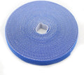 Reusable Fastening Tape Cable Ties 3/4 Inch Double Side Hook Roll (10 Yard, Blue) by SAISN