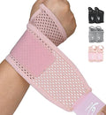 HiRui 2-Pack Ultra-Thin Mesh Wrist Wraps - Breathable, Adjustable Wrist Support for Workouts & Daily Use - Unisex Wrist Brace for Pain Relief, Tendonitis, Carpal Tunnel - One Size Fits All (Pink) by HiRui