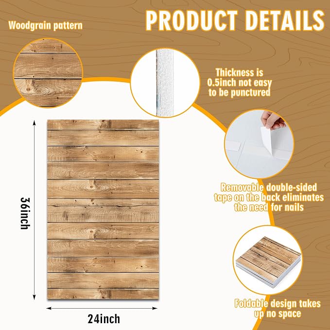 Hahafelt Felt Wood Grain Dart Board Wall Protectors Square Dart Board Backing Tiles Dartboard Backboard Cork Backboards Alternative - Image 2